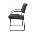 Boss Office Products Fabric Sled Base Guest Chair with Arms in Black