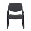 Boss Office Products Fabric Sled Base Guest Chair with Arms in Black