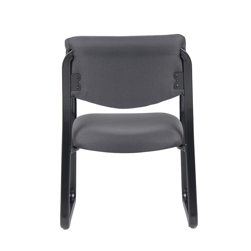 Boss Office Products Fabric Sled Base Guest Chair with Arms in Gray