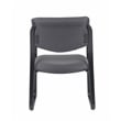Boss Office Products Fabric Sled Base Guest Chair with Arms in Gray