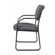 Boss Office Products Fabric Sled Base Guest Chair with Arms in Gray