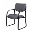 Boss Office Products Fabric Sled Base Guest Chair with Arms in Gray