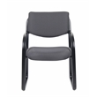 Boss Office Products Fabric Sled Base Guest Chair with Arms in Gray