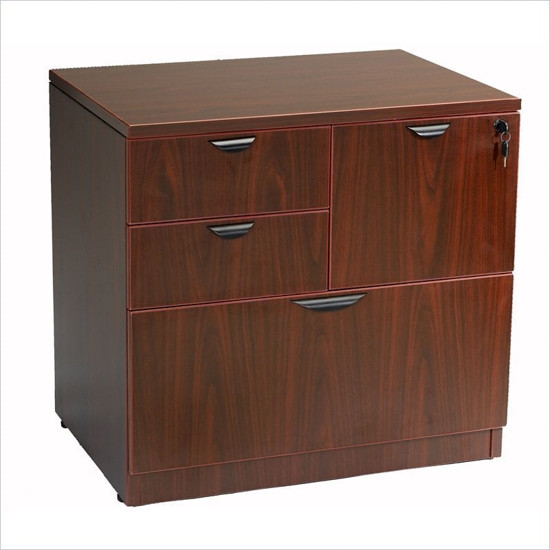 Boss Office Products Combo Lateral File in Mahogany N114M
