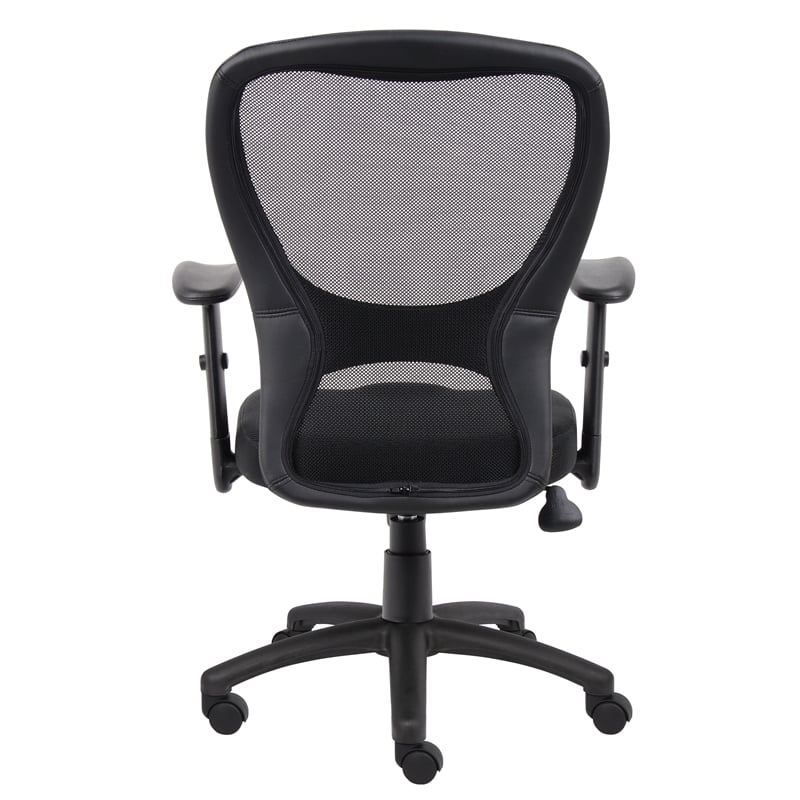 Boss Office Budget Mesh Back Fabric Adjustable Task Office Chair in Black