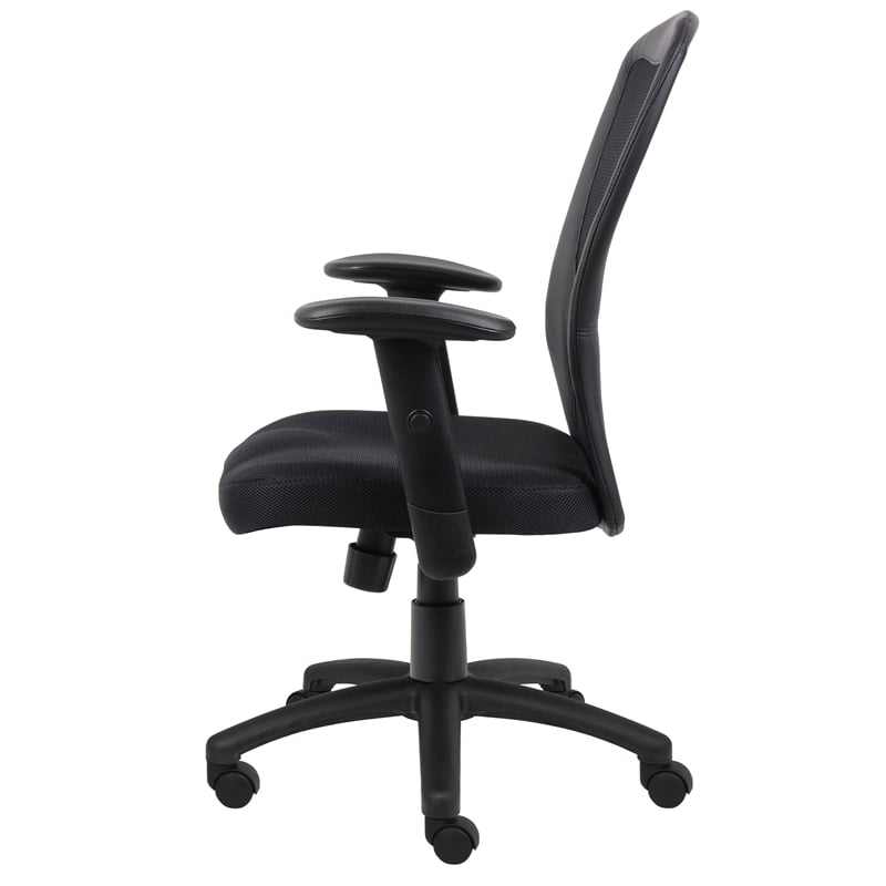 Boss Office Budget Mesh Back Fabric Adjustable Task Office Chair in Black