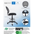 Boss Office Products Mesh Back Fabric Drafting Chair with Foot Ring in Black