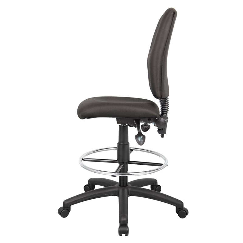 Boss Office Products Multi Function Fabric Drafting Stool in Black