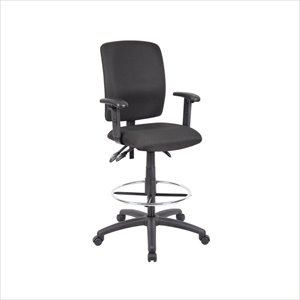 boss office multi function fabric drafting stool with adjustable arms