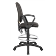 Boss Office Products Fabric Drafting Stool with Loop Arms in Black