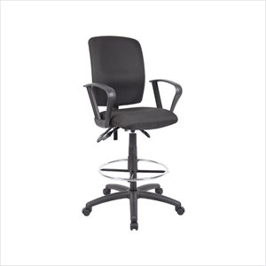boss office multi function fabric drafting stool with loop arms