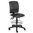 Boss Office Products Multi Function Leather Drafting Stool in Black