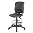 Boss Office Products Multi Function Leather Drafting Stool in Black