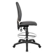 Boss Office Products Multi Function Leather Drafting Stool in Black