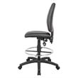 Boss Office Products Multi Function Leather Drafting Stool in Black