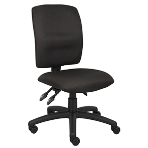 Boss Office Products Multi Function Fabric Task Chair with Large Base in Black