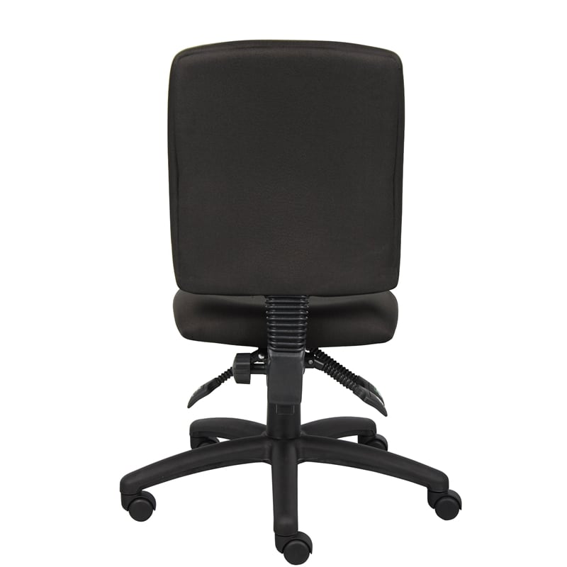 Boss Office Products Multi Function Fabric Task Chair with Large Base in Black