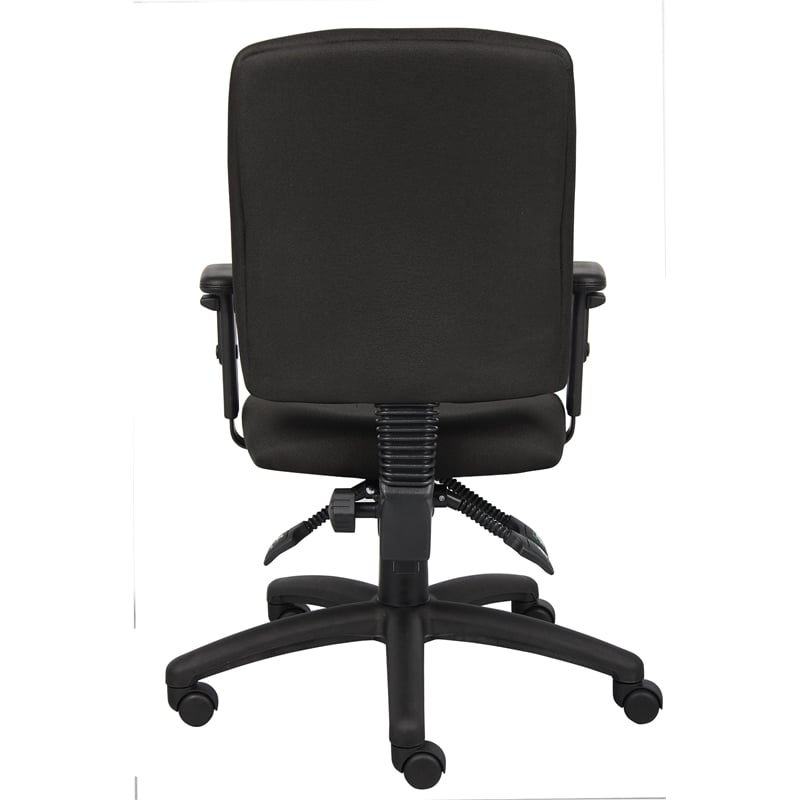 Boss Office Products Fabric Task Office Chair with Adjustable Arms in Black