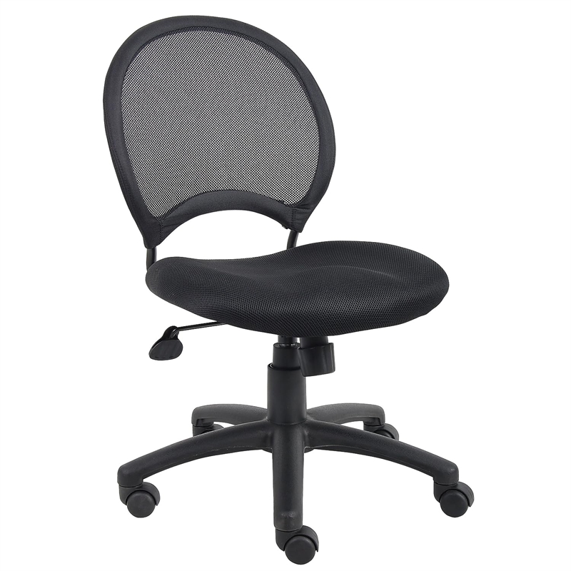Boss Office Products Mesh Back Fabric Task Office Chair in Black