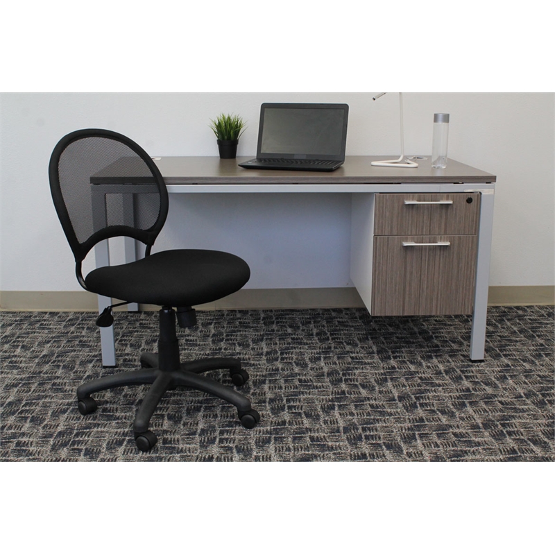 Boss Office Products Mesh Back Fabric Task Office Chair in Black