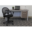 Boss Office Products Mesh Back Fabric Task Office Chair with Loop Arms in Black