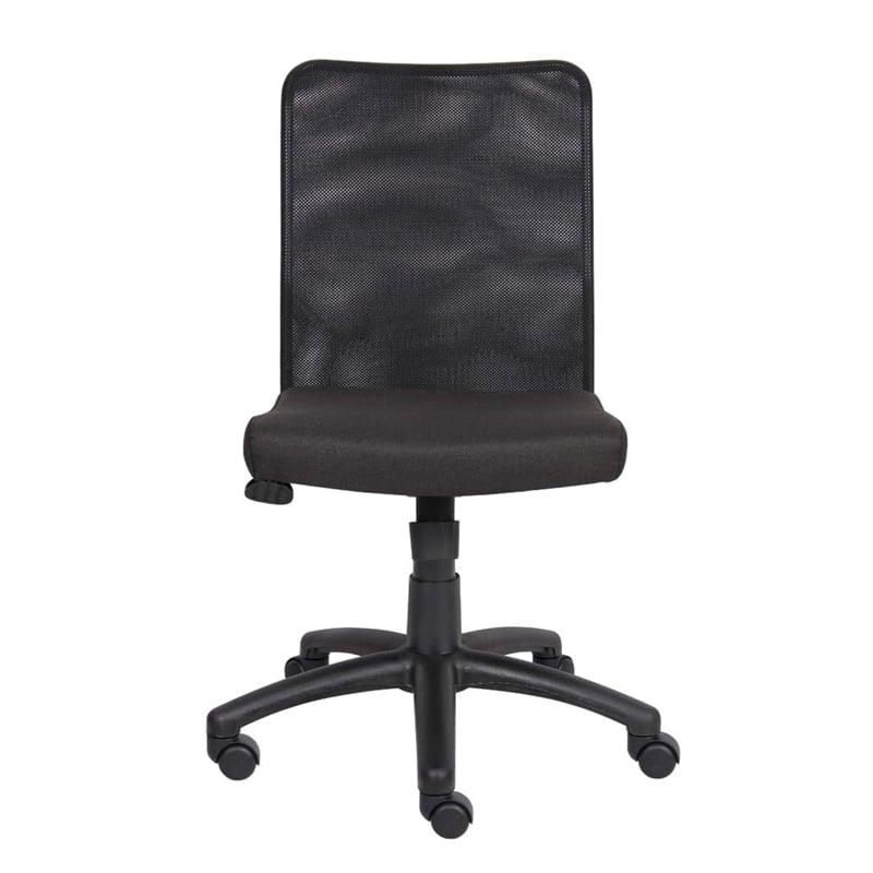 Boss Office Products Mesh Back Fabric Task Office Chair in Black