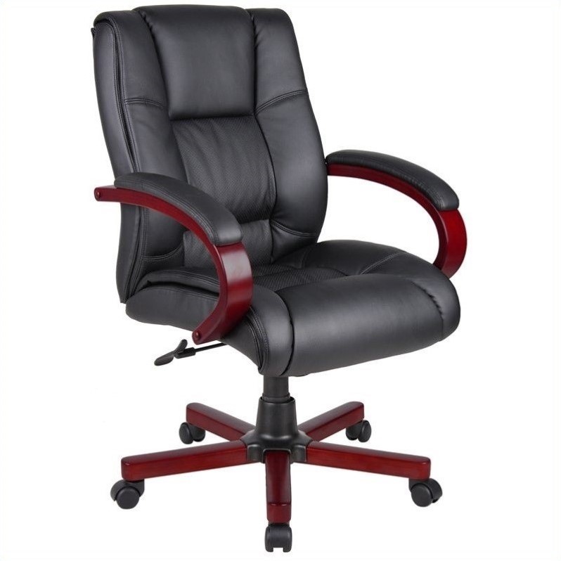Boss Office Mid Back Executive Chair in Mahogany Cymax Business
