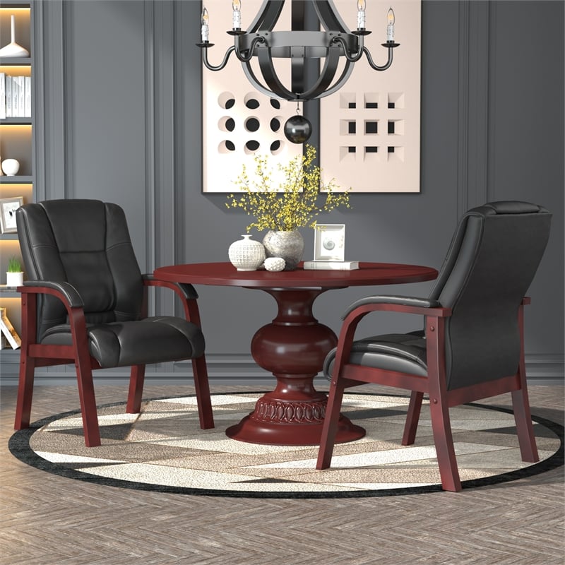 Boss Office Products Mid Back Wooded Guest Chair