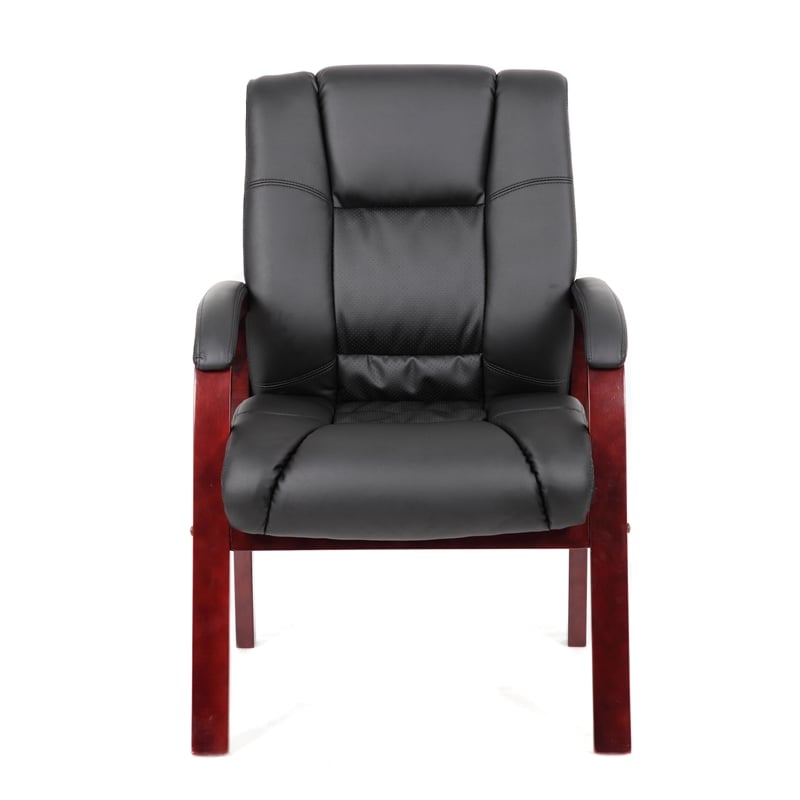 Boss Office Products Mid Back Wooded Guest Chair