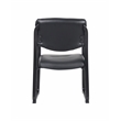 Boss Office Products Leather Sled Base Side Chair with Arms