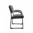 Boss Office Products Leather Sled Base Side Chair with Arms