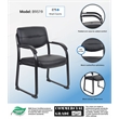 Boss Office Products Leather Sled Base Side Chair with Arms
