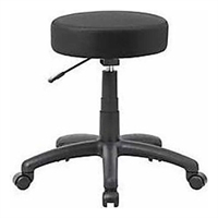 Boss Office Products Multi-Function LeatherPlus Drafting Stool with Loop  Arms in Black