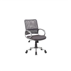 boss office products mesh back with pewter task office chair in grey