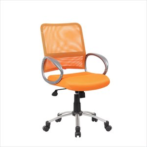boss office products mesh back with pewter task chair in orange