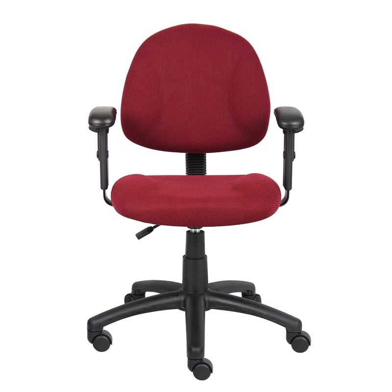 Boss Office Products DX Posture Office Chair with Adjustable Arms in Burgundy