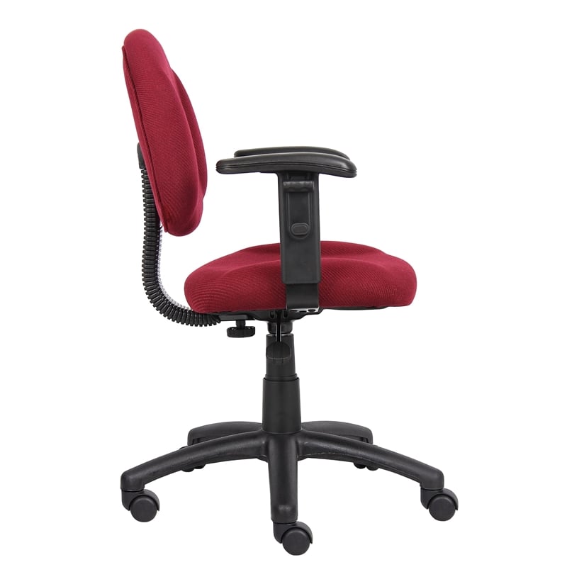 Boss Office Products DX Posture Office Chair with Adjustable Arms in Burgundy