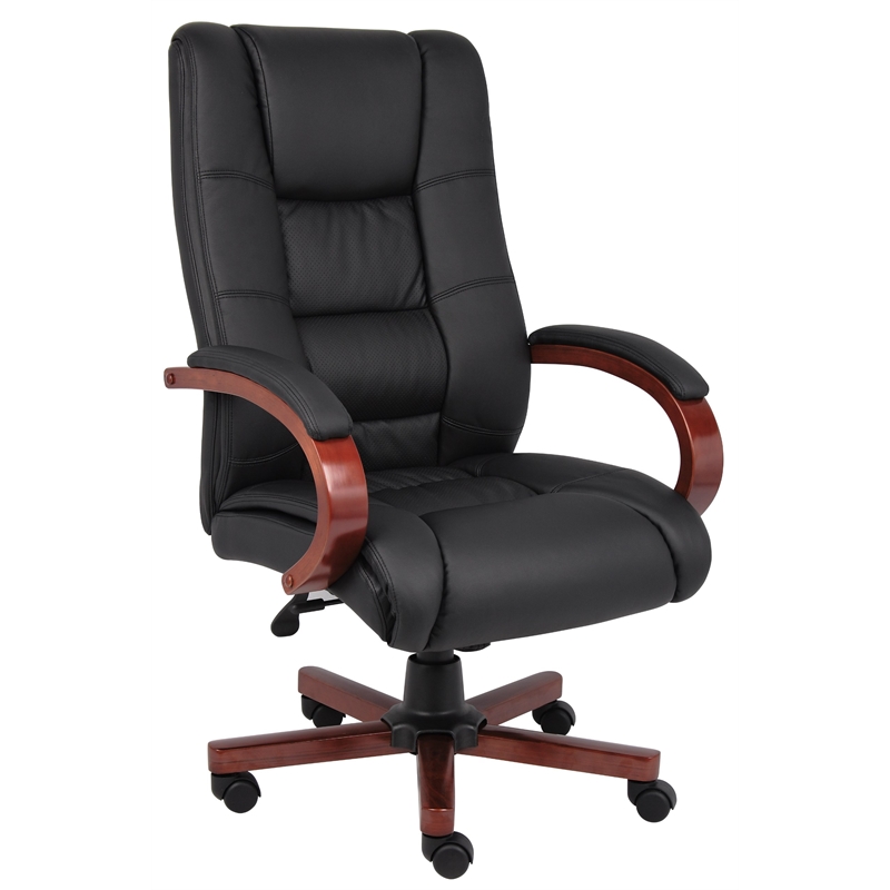 Boss Office High Back Executive Office Chair in Cherry