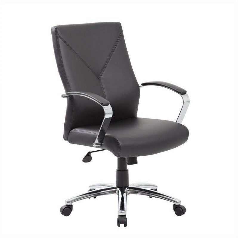 Boss Office LeatherPlus Executive Office Chair in Black
