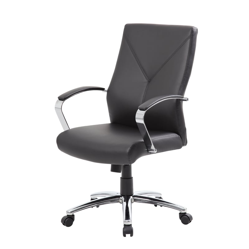 Boss Office LeatherPlus Executive Office Chair in Black