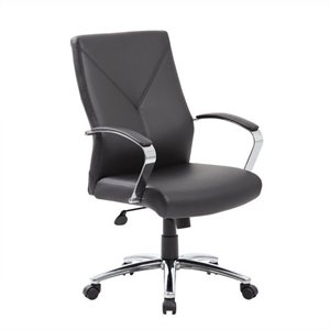 boss office leatherplus executive office chair in black