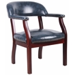 Boss Office Captains Chair in Blue and Mahogany