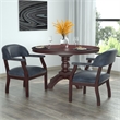 Boss Office Captains Chair in Blue and Mahogany