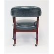 Boss Office Captains Chair in Blue and Mahogany with Casters