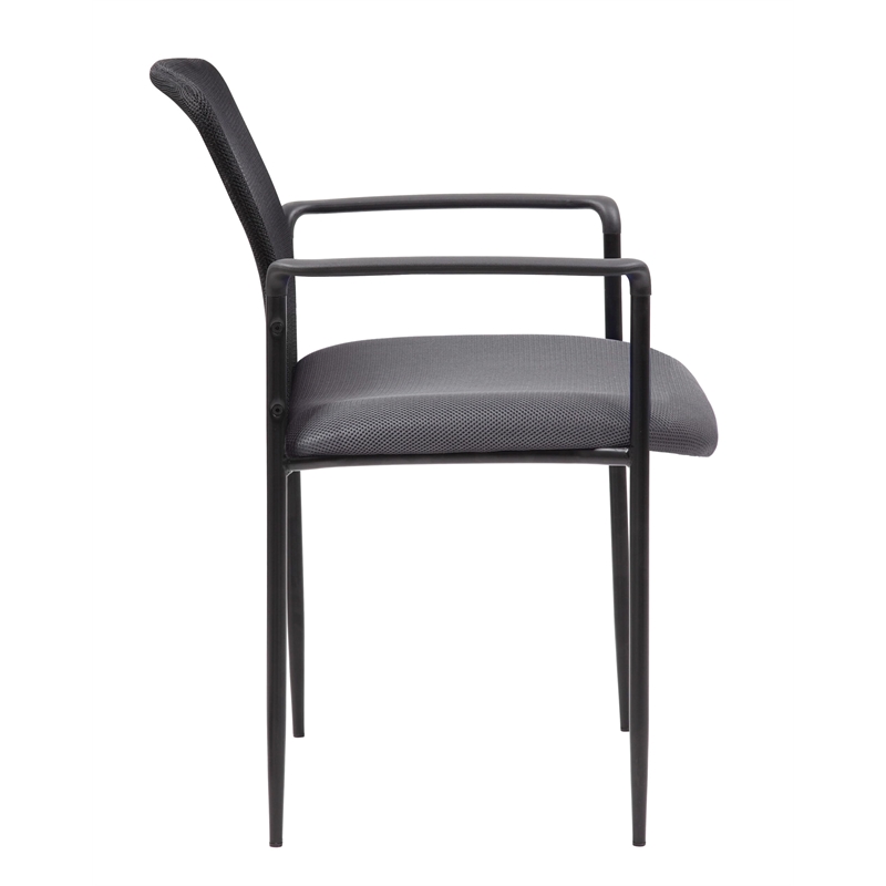 Boss Office Stackable Mesh Guest Chair in Gray