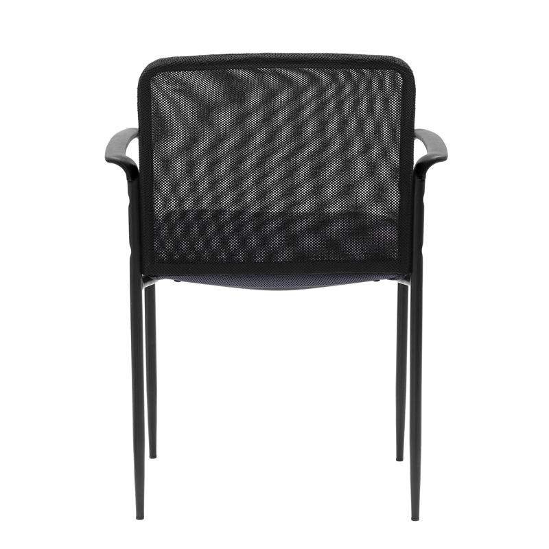 Boss Office Stackable Mesh Guest Chair in Gray