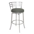 Armen Living Viper Modern Faux Leather Counter Stool in Gray