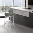 Armen Living Viper Modern Faux Leather Counter Stool in Gray