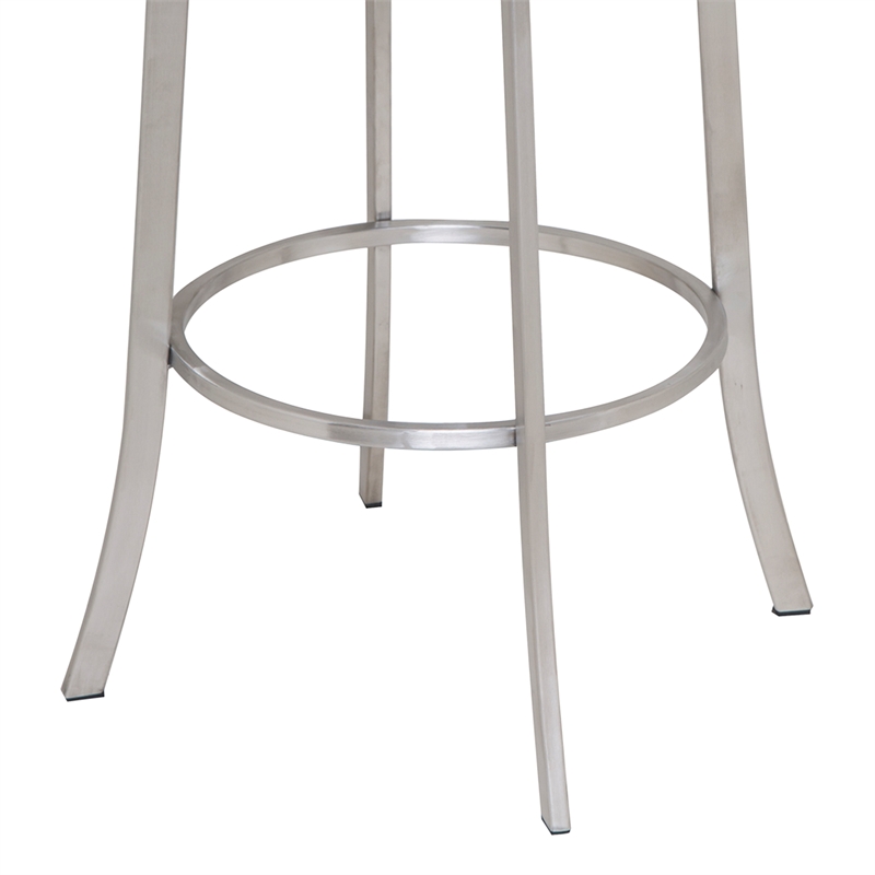 Armen Living Viper Modern Faux Leather Counter Stool in Gray