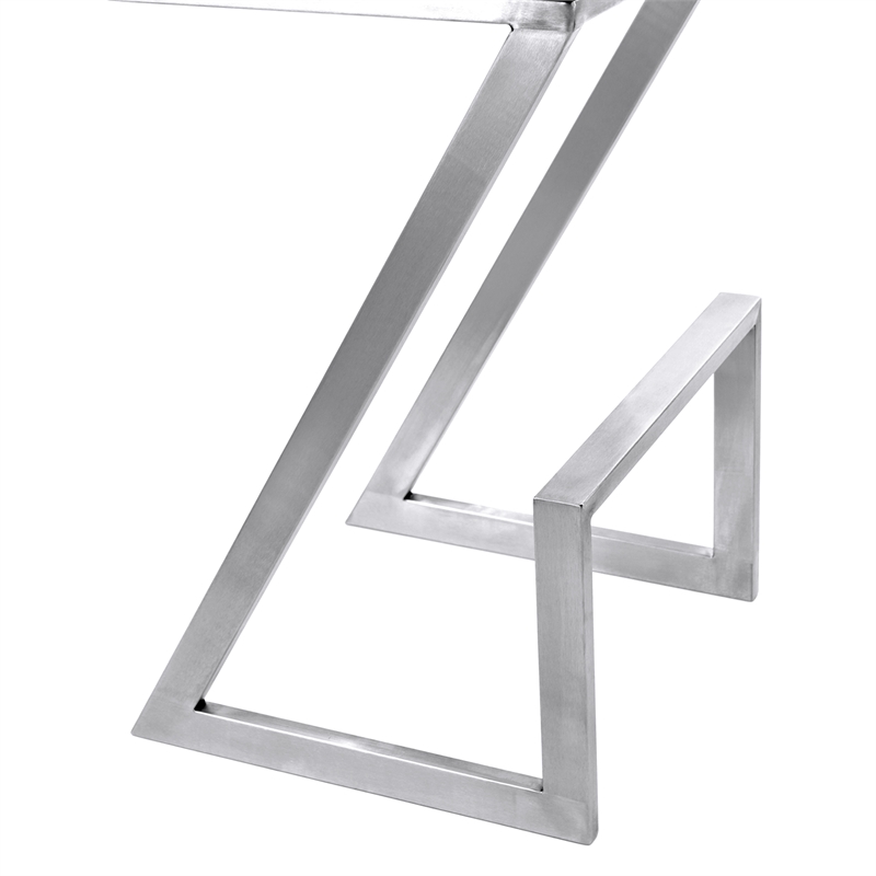Armen Living Atlantis Contemporary Faux Leather Counter Stool in Gray